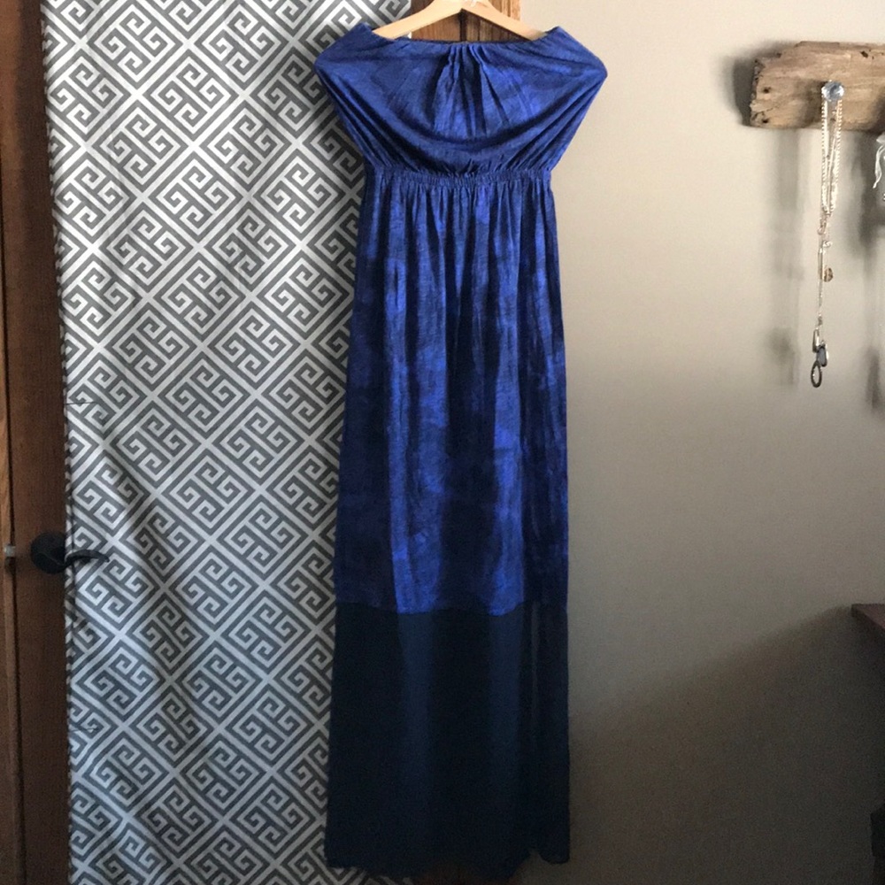 Express maxi sleeveless blue dress